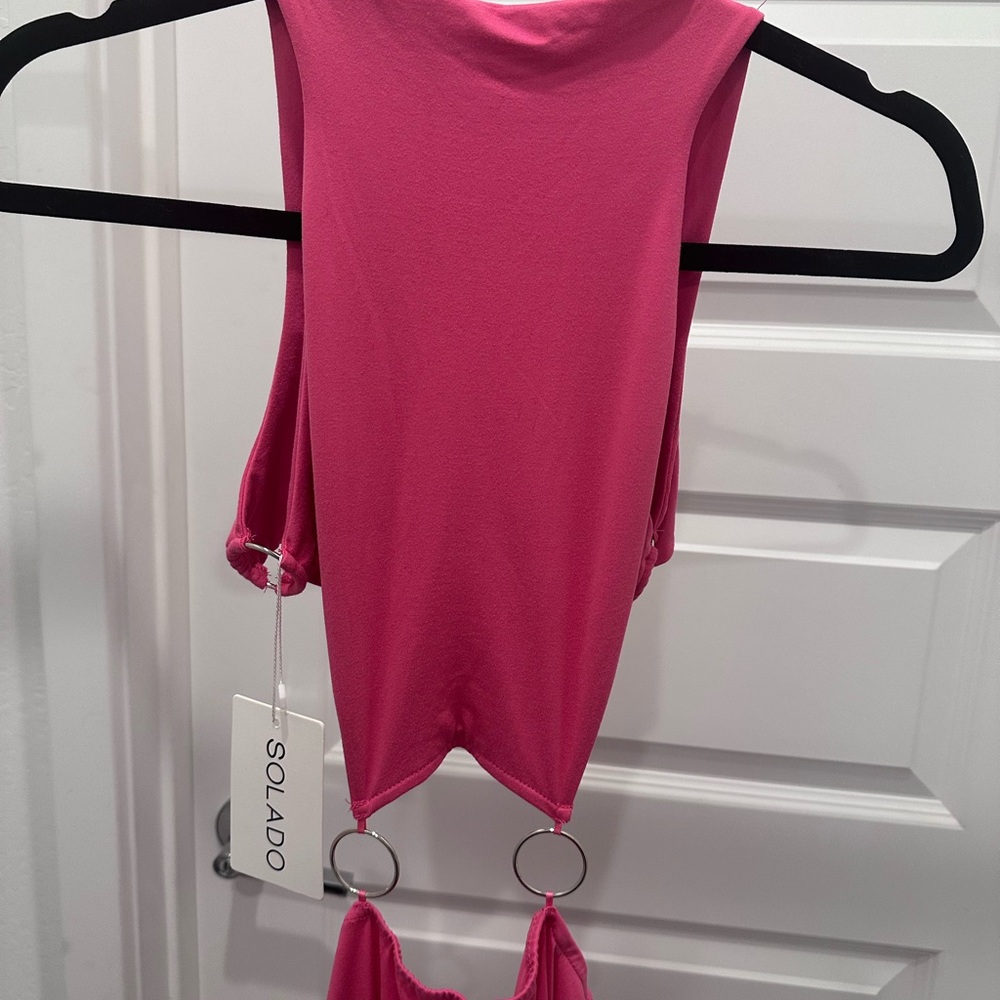 Boohoo Pink Cut-Out Maxi Dress - Picture 2 of 4